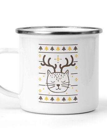 Świąteczny kubek metalowy kot, Kreatywny Warsztat