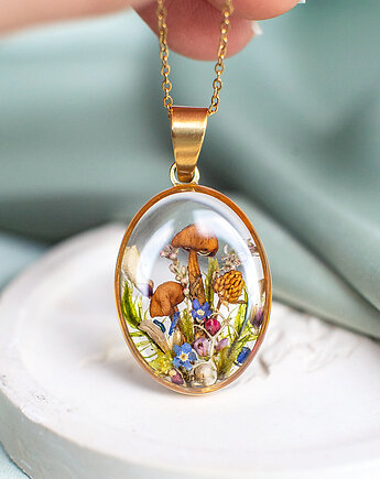 Naszyjnik z leśną kompozycją, nature gift