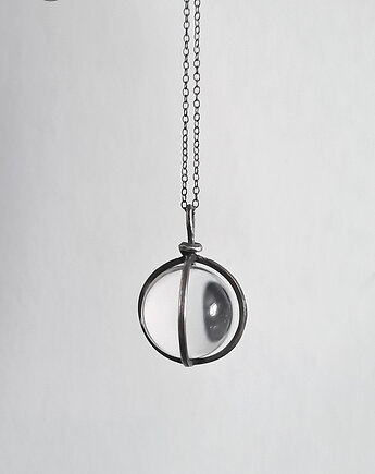 Srebrny naszyjnik kryształ górski QB241 MAGIC BALL, RA