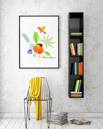 Plakat. Kwiaty i ptaki, Love Life and Forest