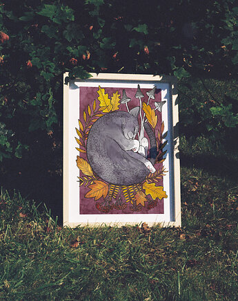 Jesienny Kot print A5/A4, zazula