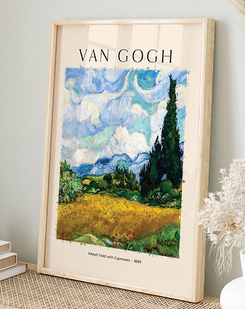 Plakat Reprodukcja Vincent van Gogh - Pole pszenicy z cyprysami, OSOBY - Prezent dla kolegi