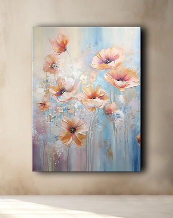 Polne kwiaty - Plakat - Olej, Boho, Abstrakcja, Black Sapphire Art