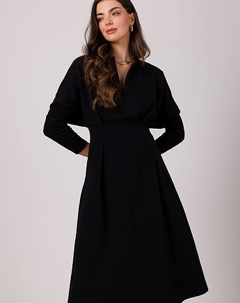 Sukienka z mocno zaznaczoną talią-czarna(B-273), Be