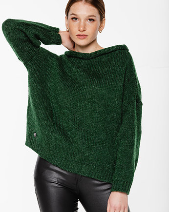 Sweter krótki UNDERWORLD ciemnozielony, UNDERWORLD