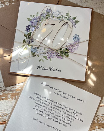 Wyjątkowa ręcznie robiona kartka na 70 urodziny, sorte