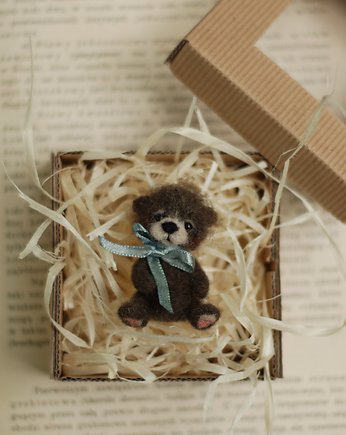 Miś Miniaturka- Ciemno popielaty, BoboLobo Handicraft