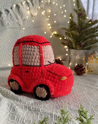 Świąteczny samochód pluszowy, Prezent na święta, Dekoracja świąteczna, EcoToysByNastya
