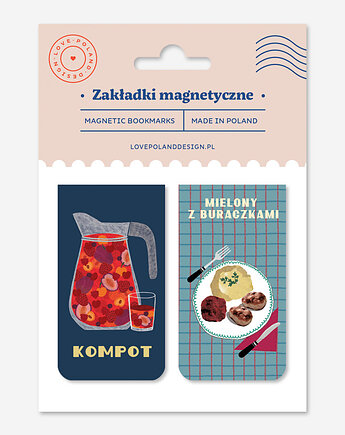 Zakładki Magnetyczne Kompot + Mielony, LOVE POLAND DESIGN