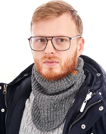 Męski komin zimowy brodrene k1 jasnoszara mulina, OSOBY - Prezent dla kolegi