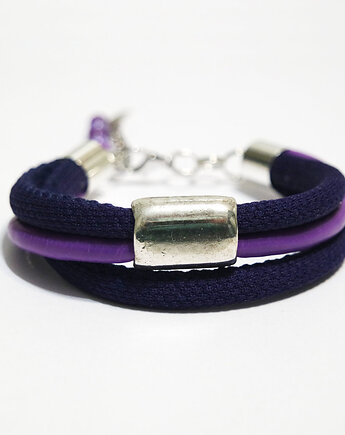 Bransoletka - Purple - rzemienie, fioletowa, yenoo