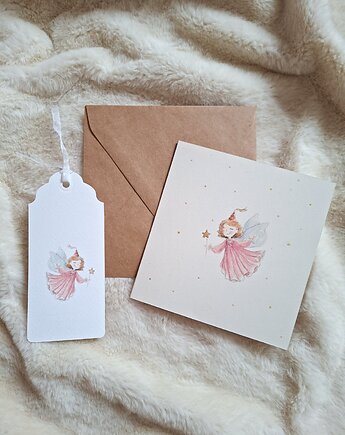 Kartka wróżka w zestawie z zakładką, rozrysowane