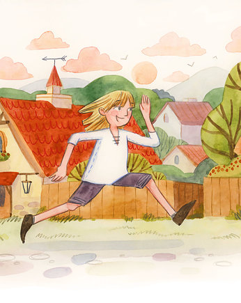 "Potworna sprawa" Lucek - ilustracja oryginalna A3, Czary Malary