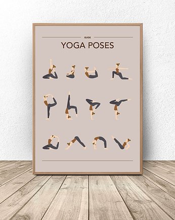 Plakat dekoracyjny "Pozycje jogi" A3 (297mm x 420mm), scandiposter