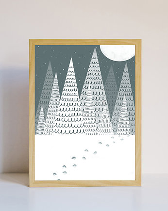 Plakat zimowy las, MUKI design