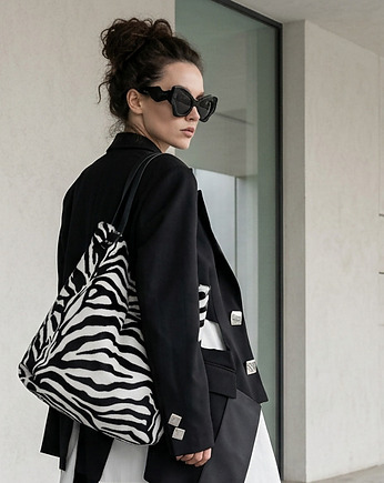 Torba tote XXL - zebra, PRACOWNIA 166