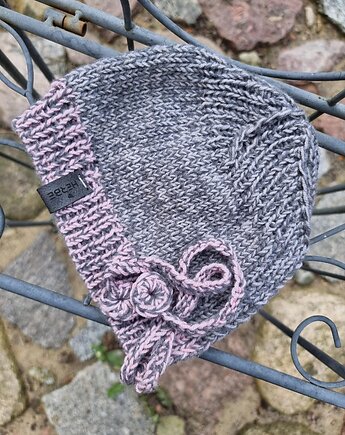 Czapka dziecięca z kaszmirem farbowana roślinami Brezylka, HERBE DESIGN