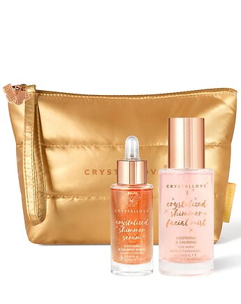 CRYSTALLOVE Rose Quartz Skincare Duo - serum + mgiełka z kwarcem + kosmetyczka, CRYSTALLOVE