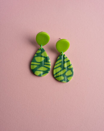 Kolczyki listki z fakturą, Dwie Gliny