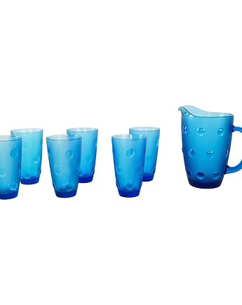 Zestaw szklanki i dzbanek, włoski design, lata 70, produkcja: Włochy, Przetwory design