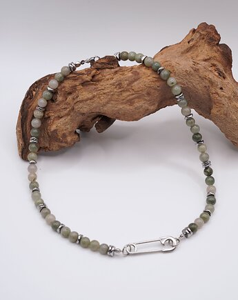 Choker Zielony kwarc z zawieszką w kształcie agrafki, Unique
