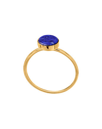 Pierścionek/DROPS/złocony/lapis lazuli, OSOBY - Prezent dla ukochanej