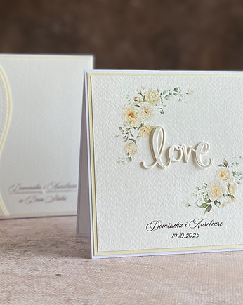 Personalizowana kartka ślubna w pudełku z kopertą na pieniądze, WP 132A, Anna Art and Crafts
