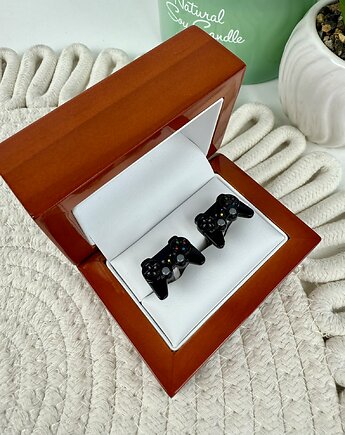 Spinki do mankietów PS4 PlayStation - elegancki prezent dla gracza, AKADEMIA STYLU