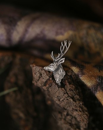 Mini broszka pin z jeleniem ze srebra, Cztery Humory