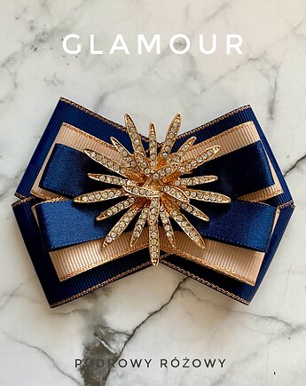 Brosza z Kolekcji  Glamour z nowoczesnym kwiatem NEW, Pudrowy Różowy