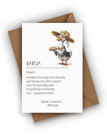 Kartka na Dzień Babci- BABCIA, Czarna Owca Karteczki