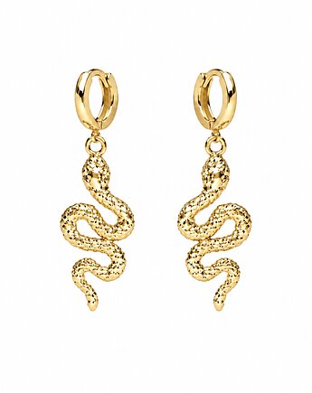 Kolczyki WĘŻE- srebro 925 , 24K złoto, różowe złoto 18K, ISSI Jewelry