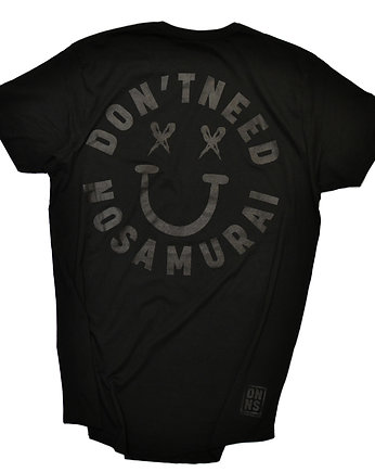 Czarny Długi T-shirt Smile Black, DONT NEED NO SAMURAI