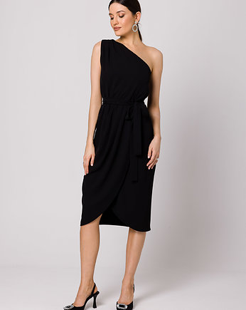 Sukienka na jedno ramię-czarna(K-160), MAKOVER