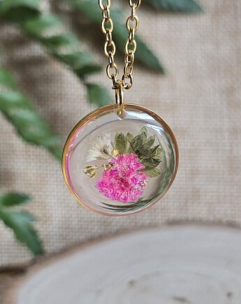 Bukiet kwiatowy malinowy chruśniak zawieszka, zkwiatem