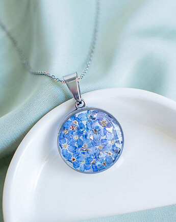 Wisiorek z niezapominajkami, nature gift