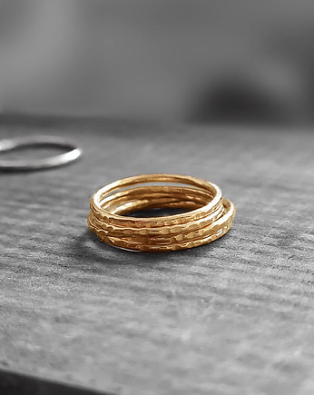 Zestaw 6 obrączek TIDE mosiądz, COCONUT