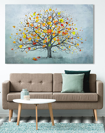 Obraz na płótnie z drzewem w turkusie 120x80cm, LUdesign gallery