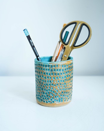 Pojemnik na pędzle i pojemnik na długopisy, pojemnik na biurko, Joanna Serafin design