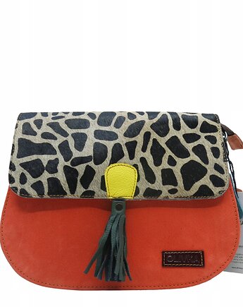 Torebka damska klasyczna na ramię skórzana zamszowa klapka wzór eko OLIVKA, Olivka Warsaw