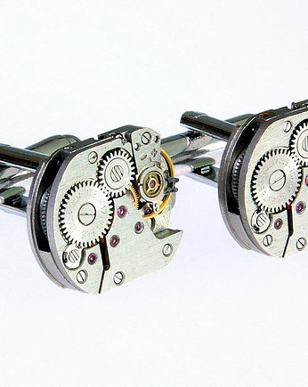 POSREBRZANE Spinki SQ I + Pudełko - Prezent, DROBINY CZASU