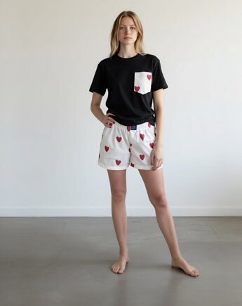 Piżama Unisex bawełniana w walentynkowe serca, HisOutfit