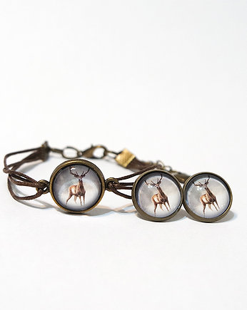 Komplet - Jeleń 2 - kolczyki, bransoletka, yenoo