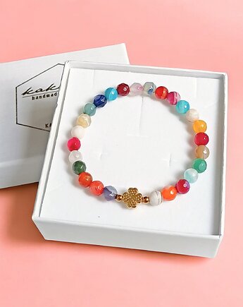 PROMOCJA : czterolistna koniczynka i agat multicolor, kaktusia