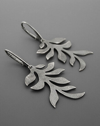 Kolczyki liście srebro, Pastelove Jewelry