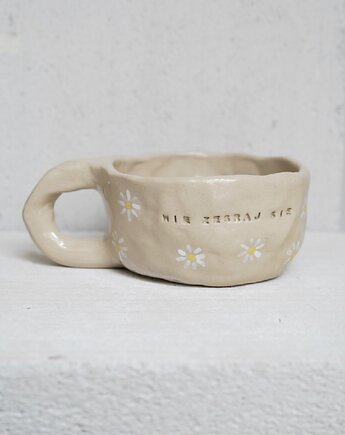 Kubek z napisem AHA, OK personalizowany, rel ceramic