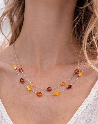 WIRE Naszyjnik z bursztynu bałtyckiego multikolor, AmberMal