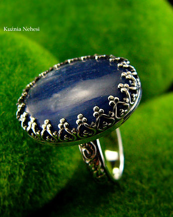 Pierścień Elf z Kyanitem - Kyanit Srebro, Kuźnia Nehesi