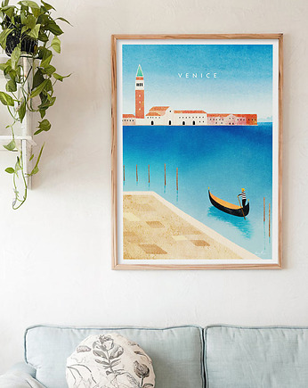 Wenecja Włochy - plakat 50x70 cm - Canal Grande i Dzwonnica św. Marka, minimalmill