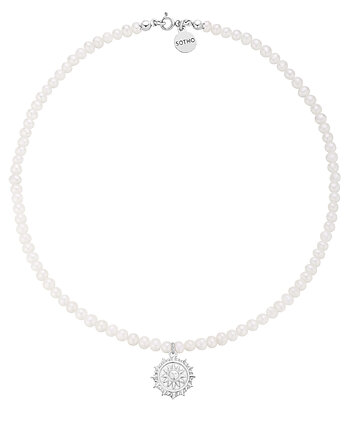 Srebrny naszyjnik z pereł naturalnych ze słońcem, SOTHO